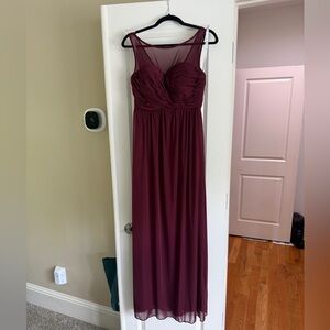 Azazie Dinah Elegant Burgundy Evening Gown - Size A8